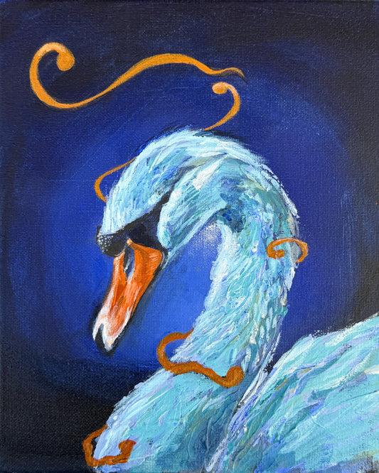 Swan, 8x10 inch Original